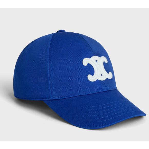Celine Womens Triomphe Baseball Hat Cap Royal Blue Small Bleu Roi main image 6